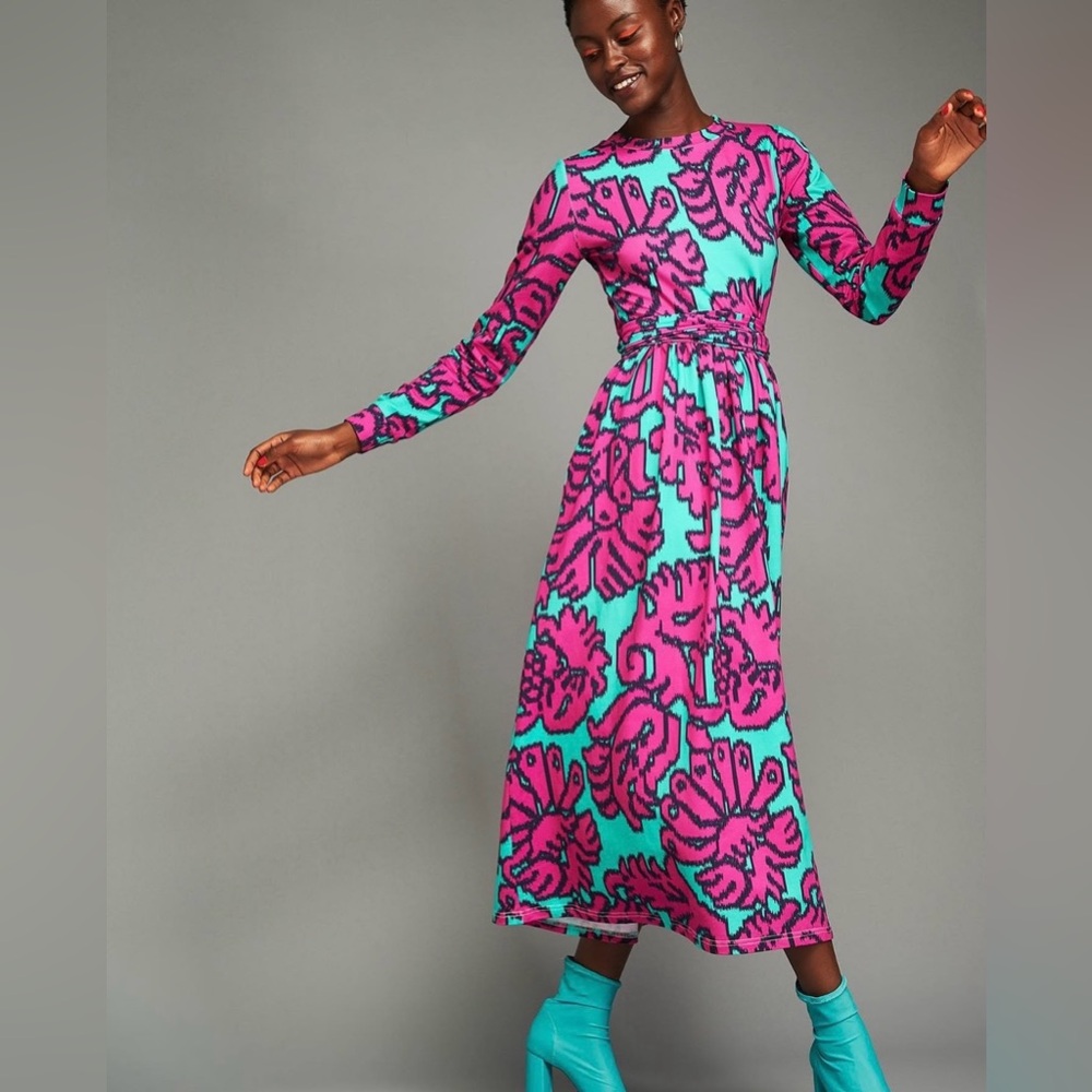Mariloo Karavan Pink and Blue Long Sleeve Dress
